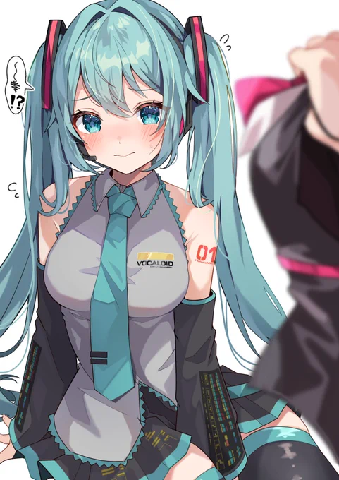 「ねぇミク…」「最近バニー服流行ってるんだって^^」#初音ミク 