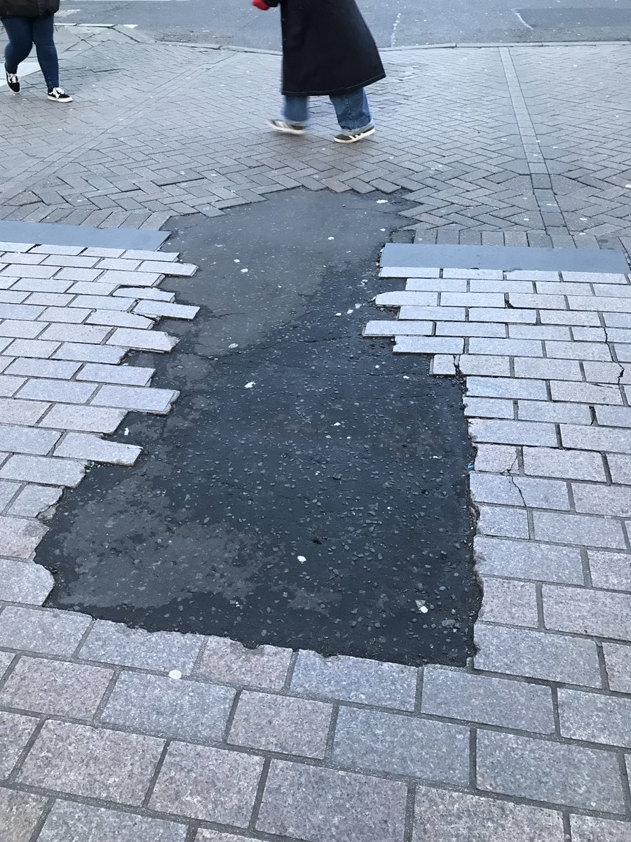 At last night's Cockburn council meeting, Rose Street's damaged paving illustrated our concerns about poor maintenance standards in the public realm. 

Tarmac 'temporary' patches + shocking damage to the granite setts laid only a few years ago seems the norm. 

We must do better!