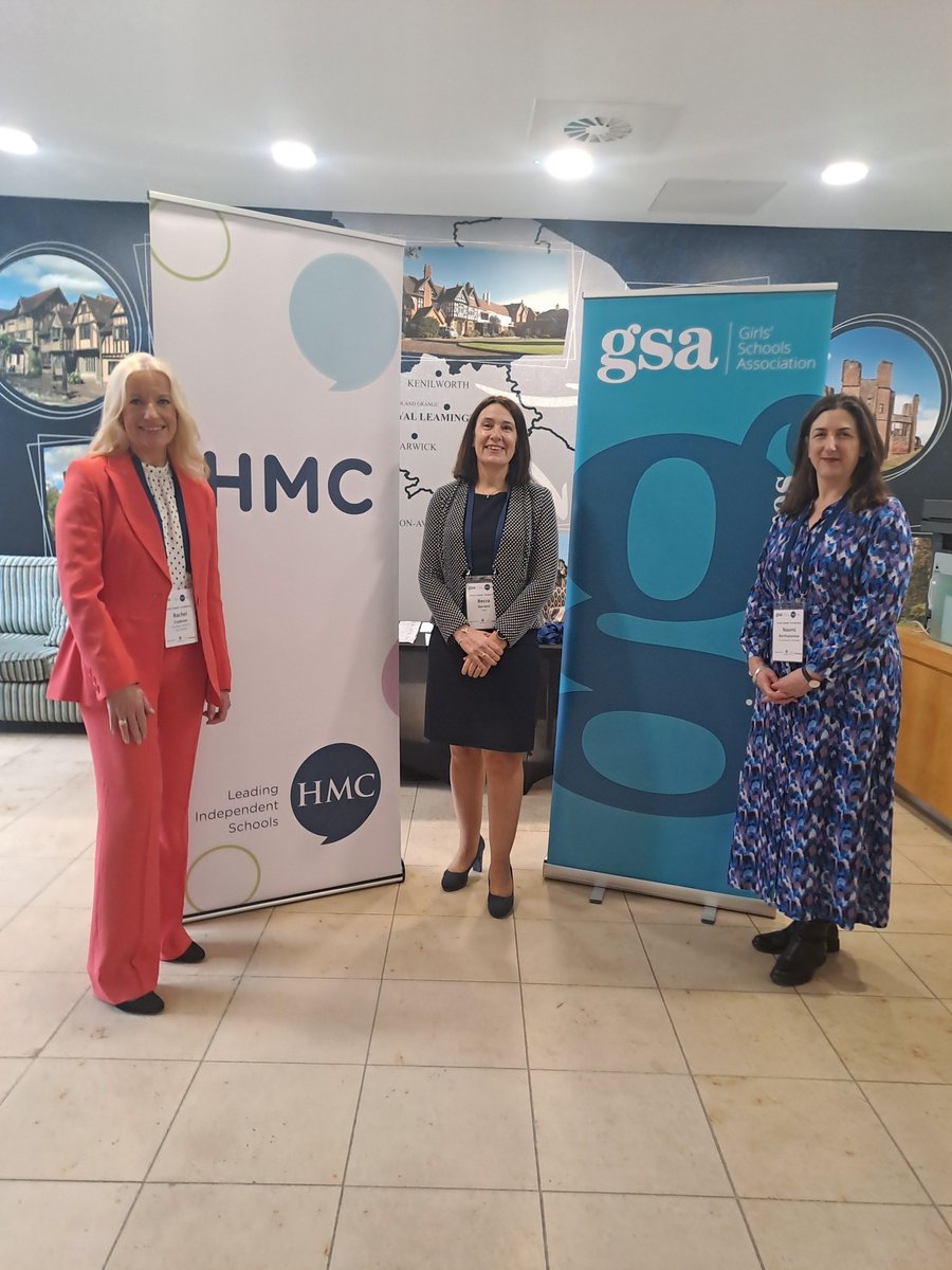 Rachel Cookson, Principal Infant & Junior @kingsmac, Naomi Bartholomew @nbartholomew, Head of Prep @stcatsbramley & Becca Barnett, @HMC_Org Education Officer (Primary) welcoming colleagues to @GSAUK & @HMC_Org #juniorheadsconference 'Facing the future together; it starts with us'