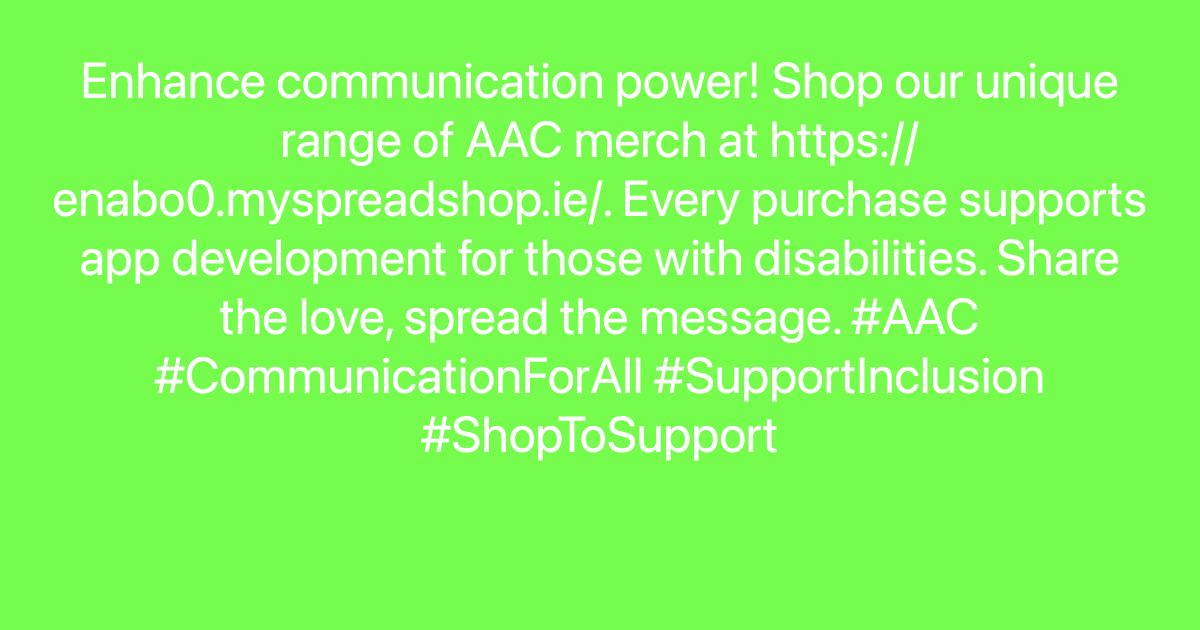 Enhance communication power! Shop our unique range of AAC merch at ayr.app/l/J7iE/. Every purchase supports app development for those with disabilities. Share the love, spread the message. #AAC #CommunicationForAll #SupportInclusion #ShopToSupport