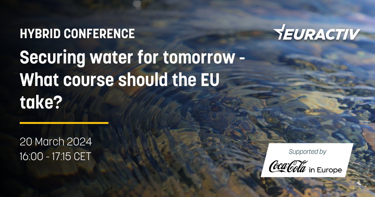 20 March I Securing water for tomorrow - What course should the EU take? Join us to discuss what can and needs to be done to protect EU waters and ecosystems. More info here: eurac.tv/9WRZ Register here: eurac.tv/9WR_