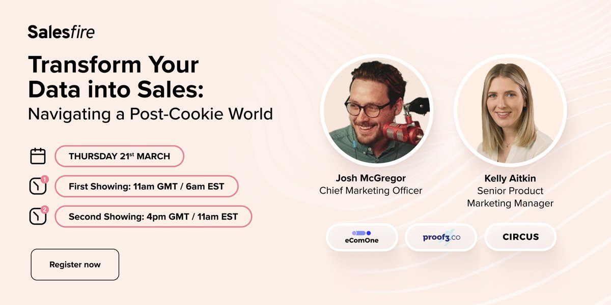 You've got plans with Salesfire next Thursday.  

Your free ticket is waiting for you. 👇

Secure your ticket AND gain access to the recording post-webinar: salesfire.co.uk/third-party-co…