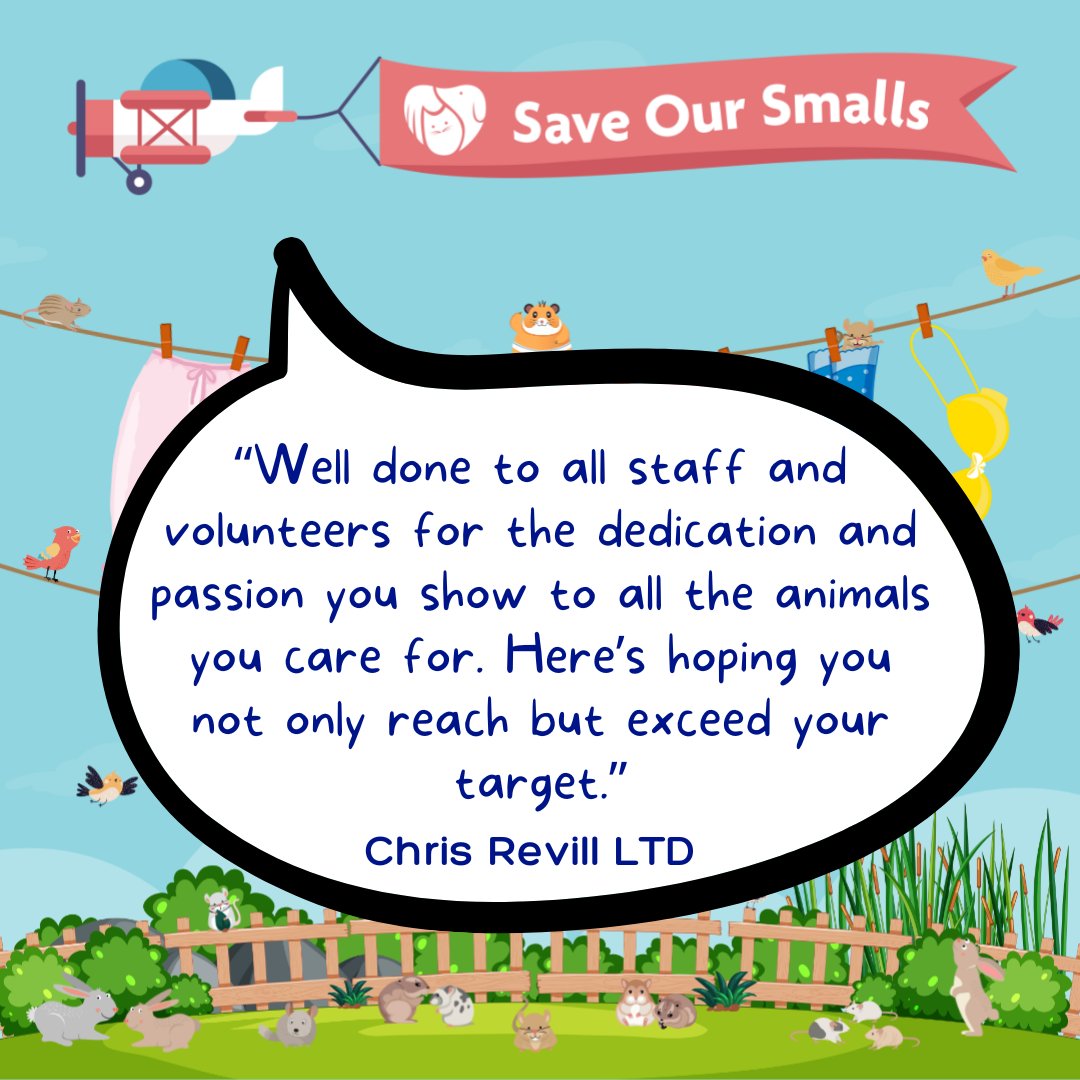 🐹 Local company, Chris Revill Ltd, have very kindly supported our Crowdfunder campaign with a very generous donation! Thank you! If your company would like to support us by getting involved with our Save Our Smalls campaign, please go to: crowdfunder.co.uk/p/saveoursmalls