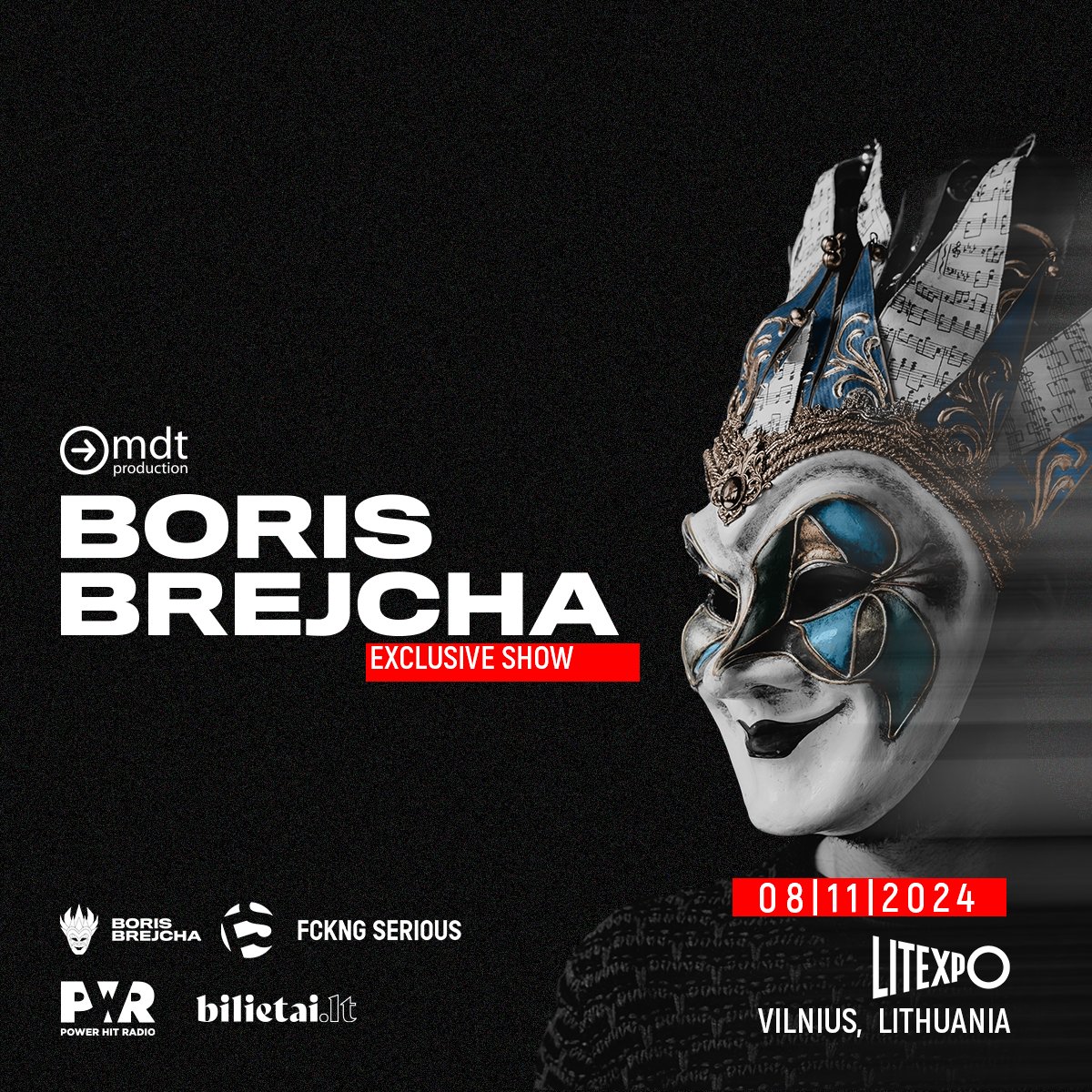 VILNIUS 🇱🇹 Coming to Lithuania for the first time 🔥 Really excited for this one! 😍 Ticket sale starts soon! _ #borisbrejcha #lithuania #show #litexpo