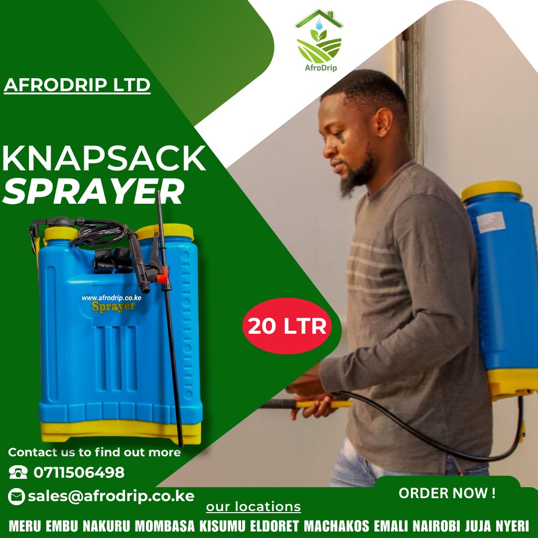 Afrodrip_ltd's tweet photo. Unveil the epitome of convenience in crop care with our Knapsack Sprayer. ๐ฟ Experience portability and precision in one: perfect for applying fertilizers, herbicides, and fungicides with ease. Say hello to efficient farming!
#KnapsackSprayer #CropCareConvenience ๐ฑ๐ https://t.co/sRkclzGNwz