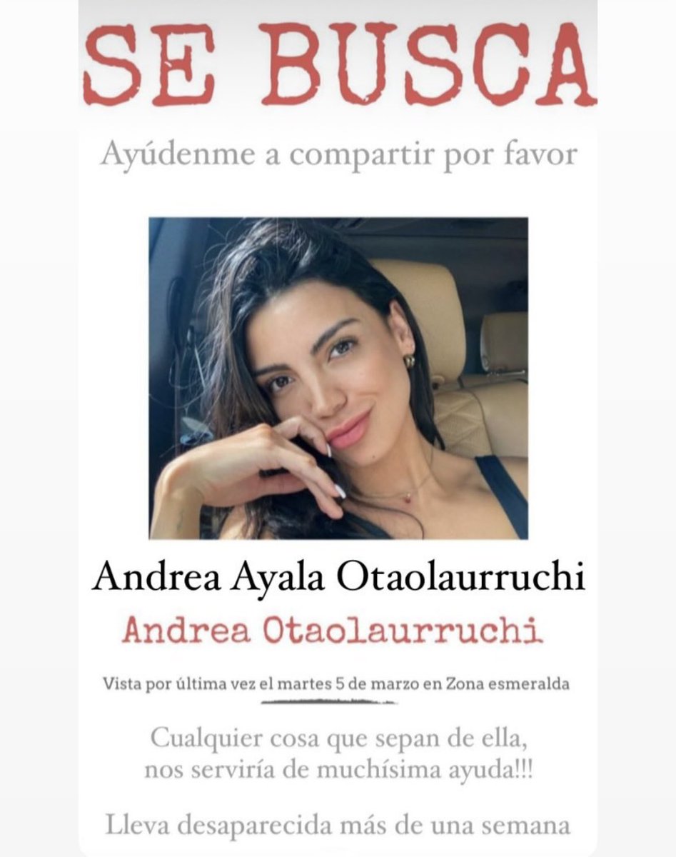 MVRNoticias's tweet photo. #Nacional “Mi hija va a aparecer” Buscan a Andrea Otaolaurruchi, una joven modelo y piloto de 23 años de México desaparecida https://t.co/aCjEYJxCNR