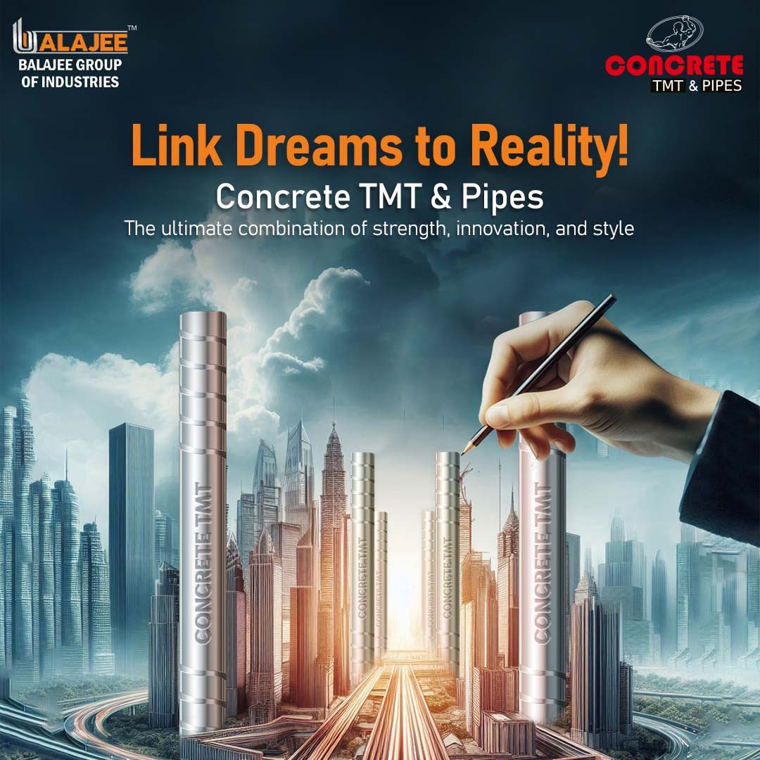concretetmt's tweet photo. From dreams to reality, Concrete TMT &amp; Pipes pave the way for your vision to take shape. 💭🏗️ Let's build together! #ConcreteTMT #DreamsToReality #BuildingStrong #ConstructionJourney https://t.co/XAqwCiIXCc