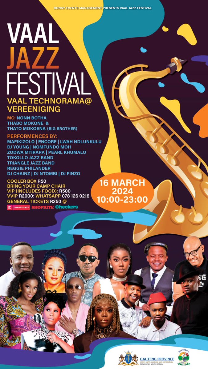 Did you know your favorite vibrant artists will be in the Vaal , check out the info. On the flyer below #HumanRights2024 #VaalJazzFestivaal @vmex_sa @TourismVaal @thetharadio