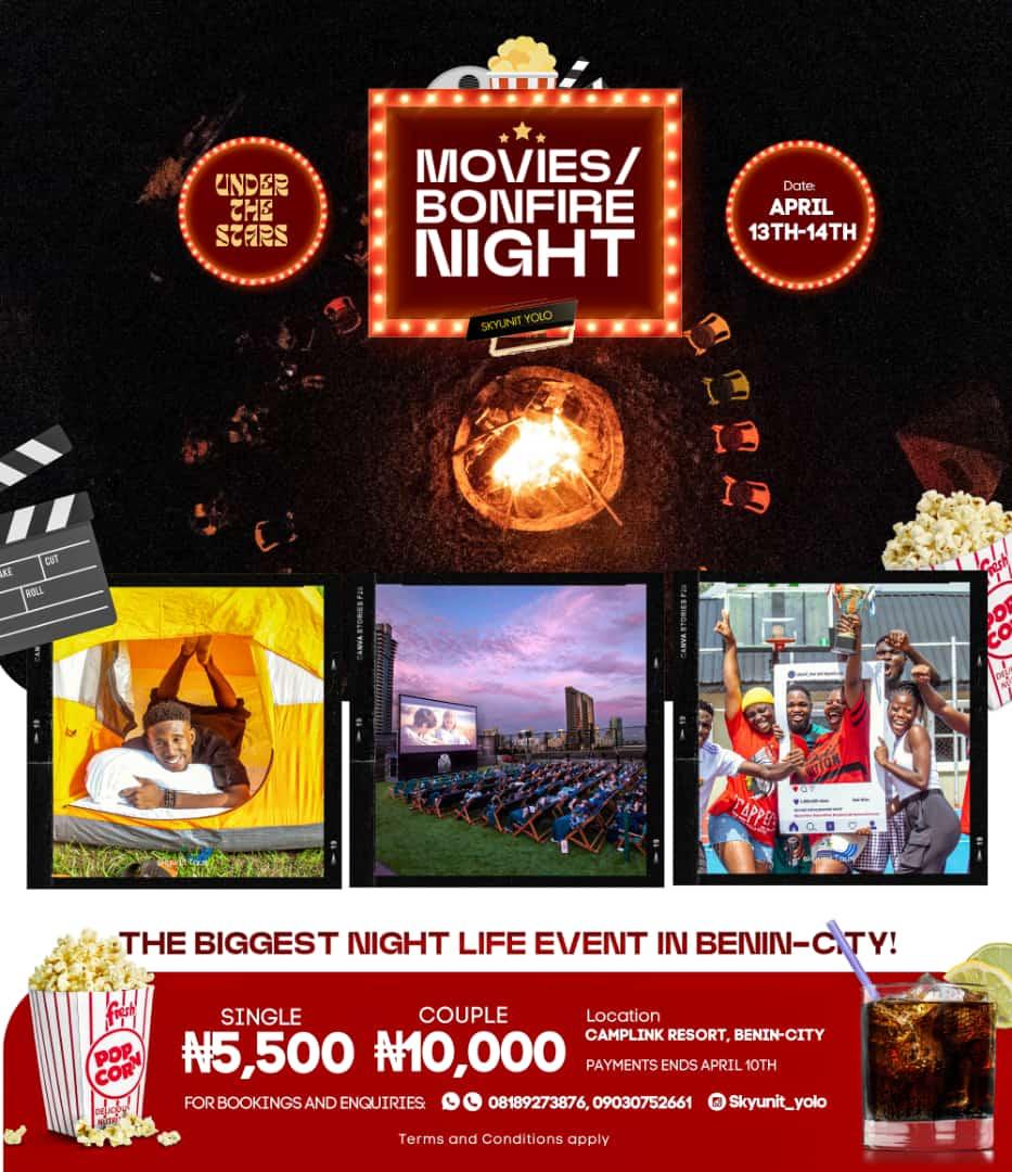 THE BIGGEST NIGHT LIFE EVENT IN BENIN-CITY🤩🤩🤩

KINDLY SEND A DM TO GET YOUR E-TICKETS

#skyunityolo #movienight #benincity #explorenigeria #explorebenincity #ToursInBenin