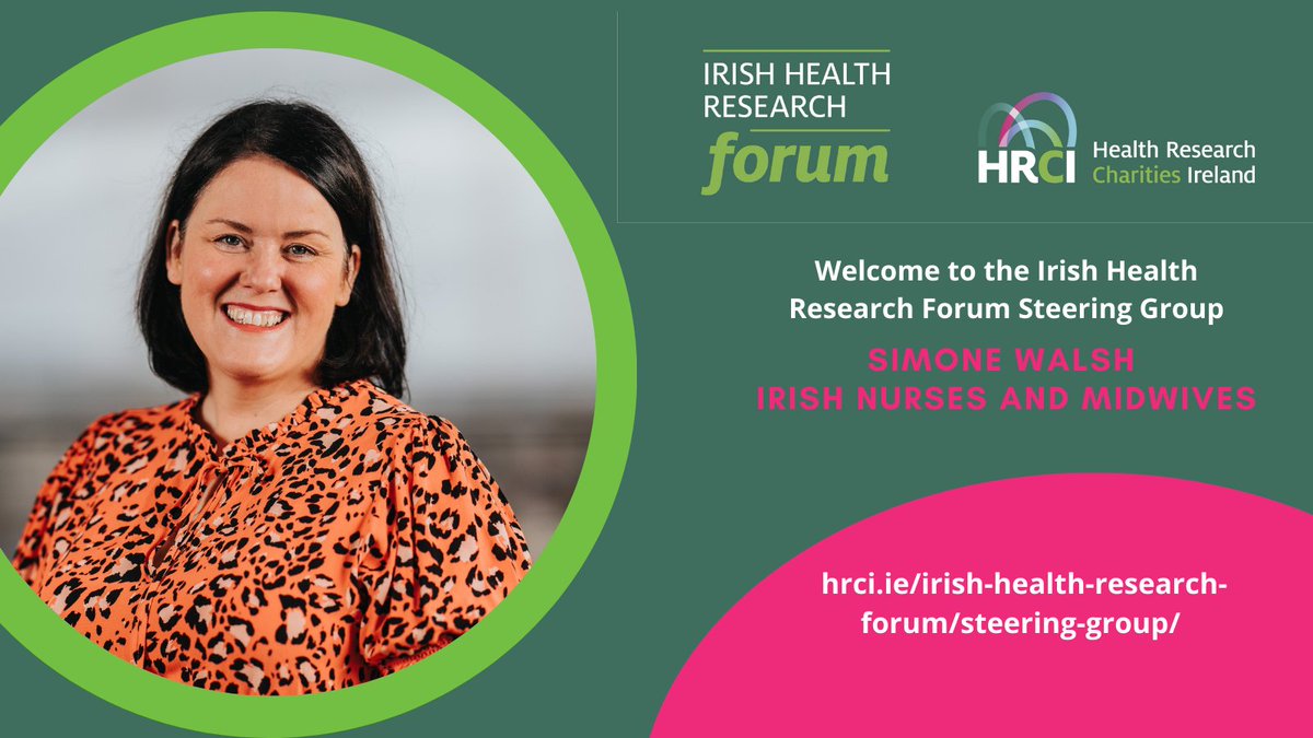 Nurses & midwives play an integral role in health research in Ireland. We're very pleased to have Simone Walsh, Chair of the Irish Nurses & Midwives Organisation @INMO_IRL join the Irish Health Research Forum Steering Group as we prepare for our next event on May 16th 2024.