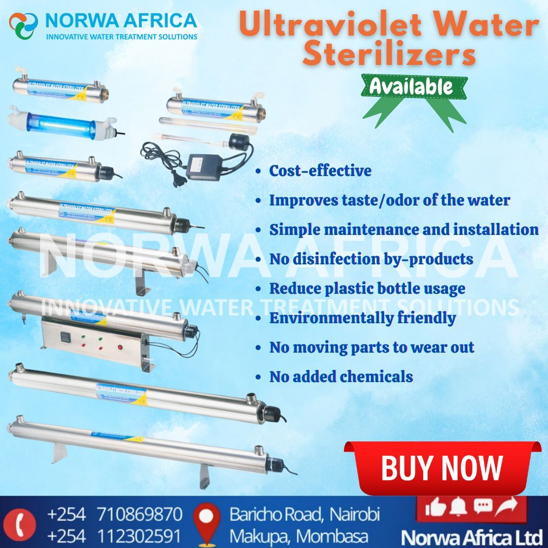 UV Disinfection Systems are used in many different applications ranging from the purification of drinking water in individual homes to disinfecting the water supply of entire townships to industrial wastewater treatment. #NorwaAfrica #WaterTreatment #CleanWater #UVDisinfection