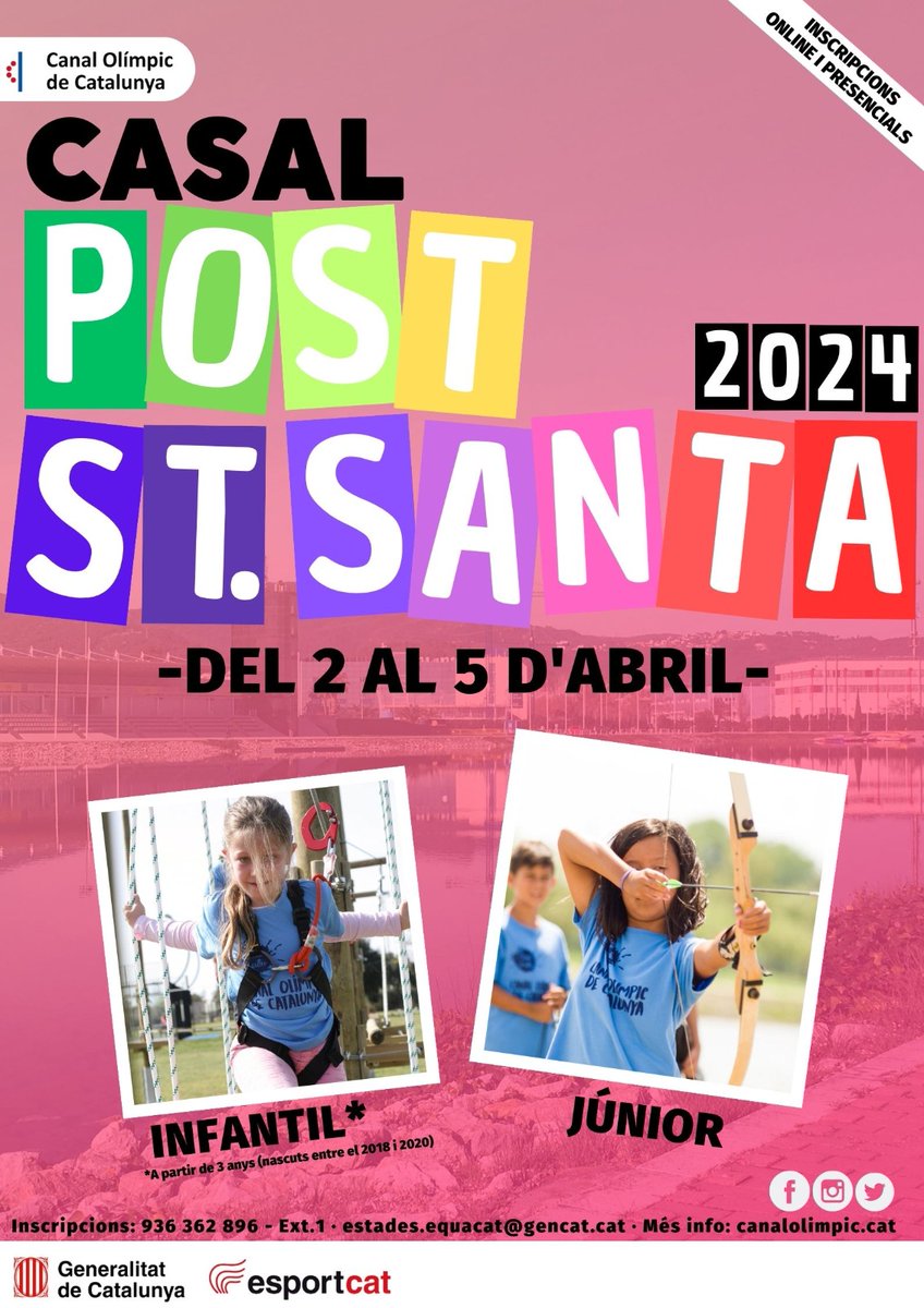 No us quedeu sense plaça al #CASAL de #POST-#SETMANA #SANTA! • Podeu formalitzar la inscripció: ✔️#ONLINE 💻 canalolimpic.cat ✔️#PRESENCIALS ✍🏼 a la Recepció de l'Edifici Serveis • #esporcat #canalolimpiccat #infantil #júnior