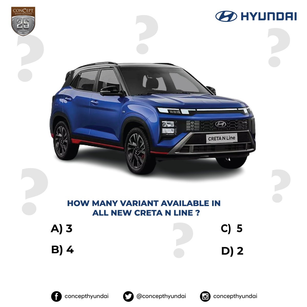 𝐐𝐮𝐢𝐳 𝐓𝐢𝐦𝐞!! 
Guess the latest Hyundai Creta N Line car variants in the puzzle, mark it and send the screenshot. 
T&C apply* 
 
#ConceptHyundai #ConceptGroup  #HyundaiCarDealer #Hyundai #Hyundailndia #QuizTime #quizcompetition #GuessTheCar #quiz #ExcitingPrizes