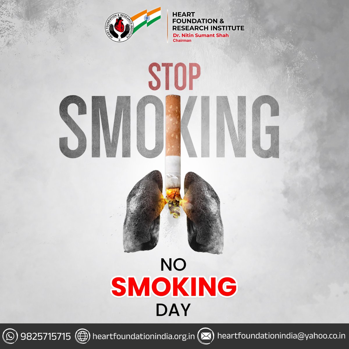 Life is all about taking up good habits and giving up on the bad ones.
#NoSmokingDay #smok #life #heartfoundation #ngo #support #health #HFri #heartfoundatinandresearchinstitute