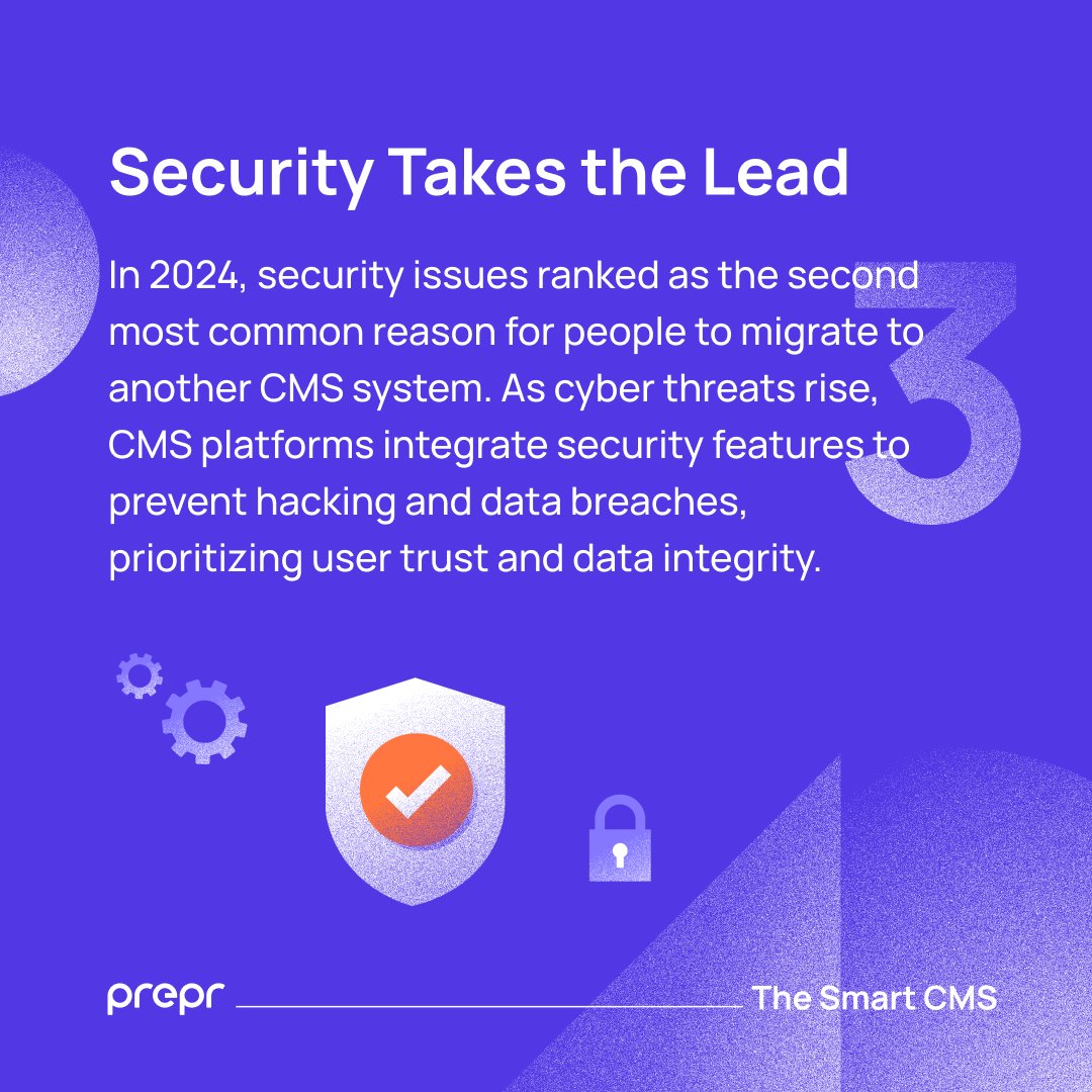 preprcms's tweet photo. Trend 3 in our '5 CMS Trends for 2024': As cyber threats grow, robust CMS security becomes crucial. Many CMSs are now prioritizing data security features. Read more ⬇️
https://t.co/f9GNC3cOrb

#CMS #CyberSecurity #DataProtection #CMSsecurity #HeadlessCMS https://t.co/skbr4YZcVo