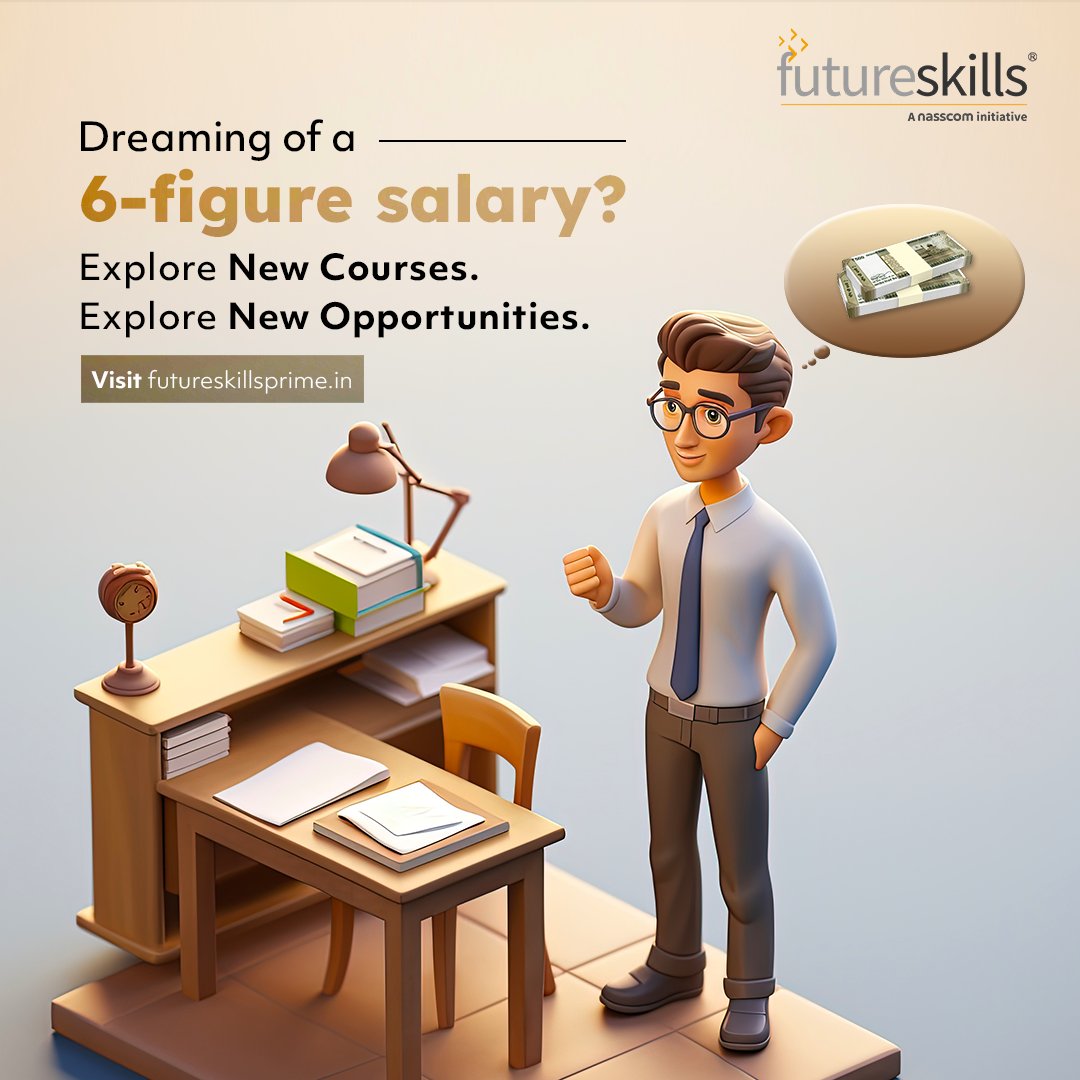 Dreaming of a six-figure salary? Unlock new opportunities by upgrading your skills! Explore your way to success and boost your career.

Visit futureskillsprime.in to begin your journey today!

#FutureSkills #nasscom #builtbyskills #success #techyuva #salary #SkillsDevelopment