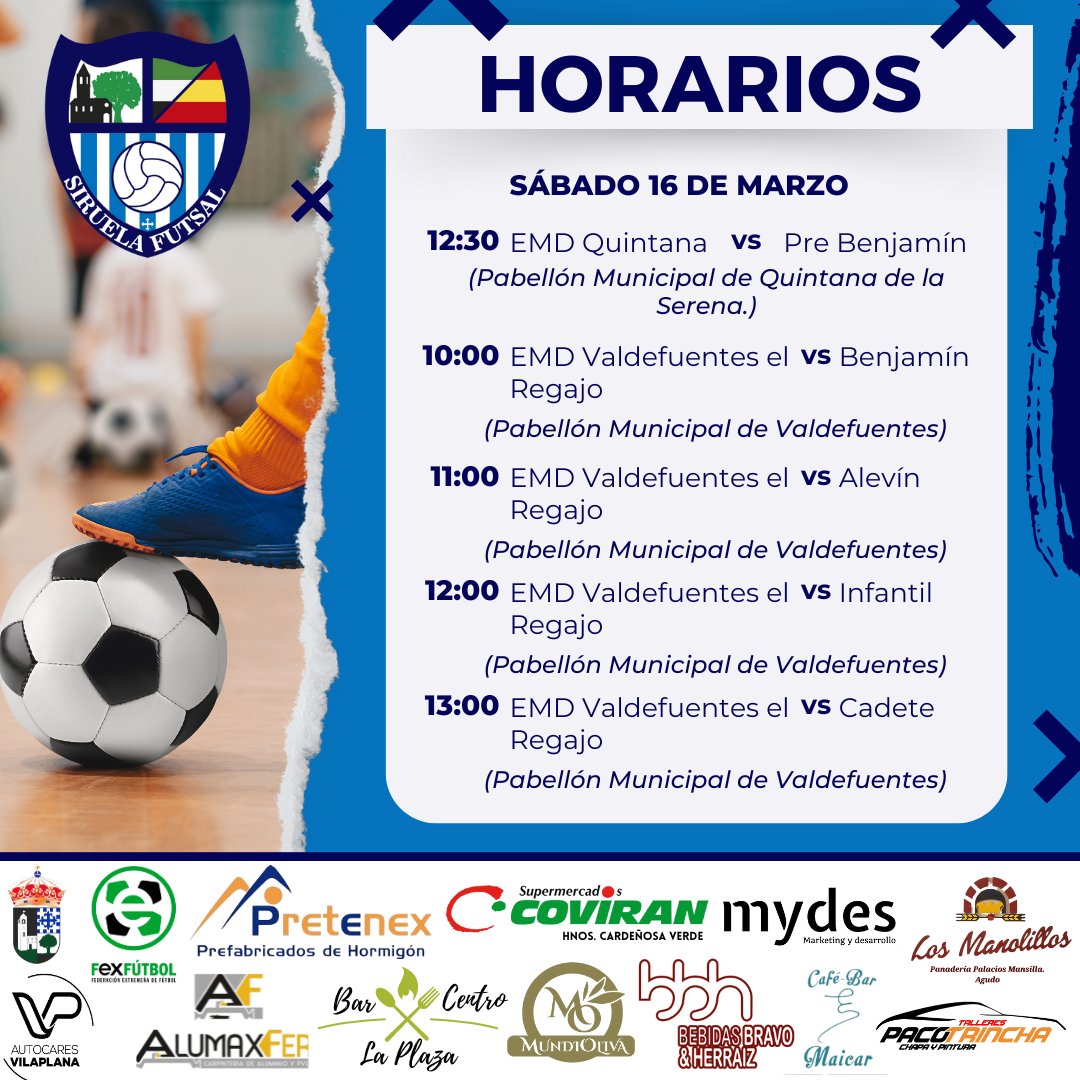 ¡Buenos días!

Después de un pequeño parón...Llega una nueva jornada cargada de futsal.

#futsal #futsala #futsalplayer #futsalteam #siruelaquierefutsal