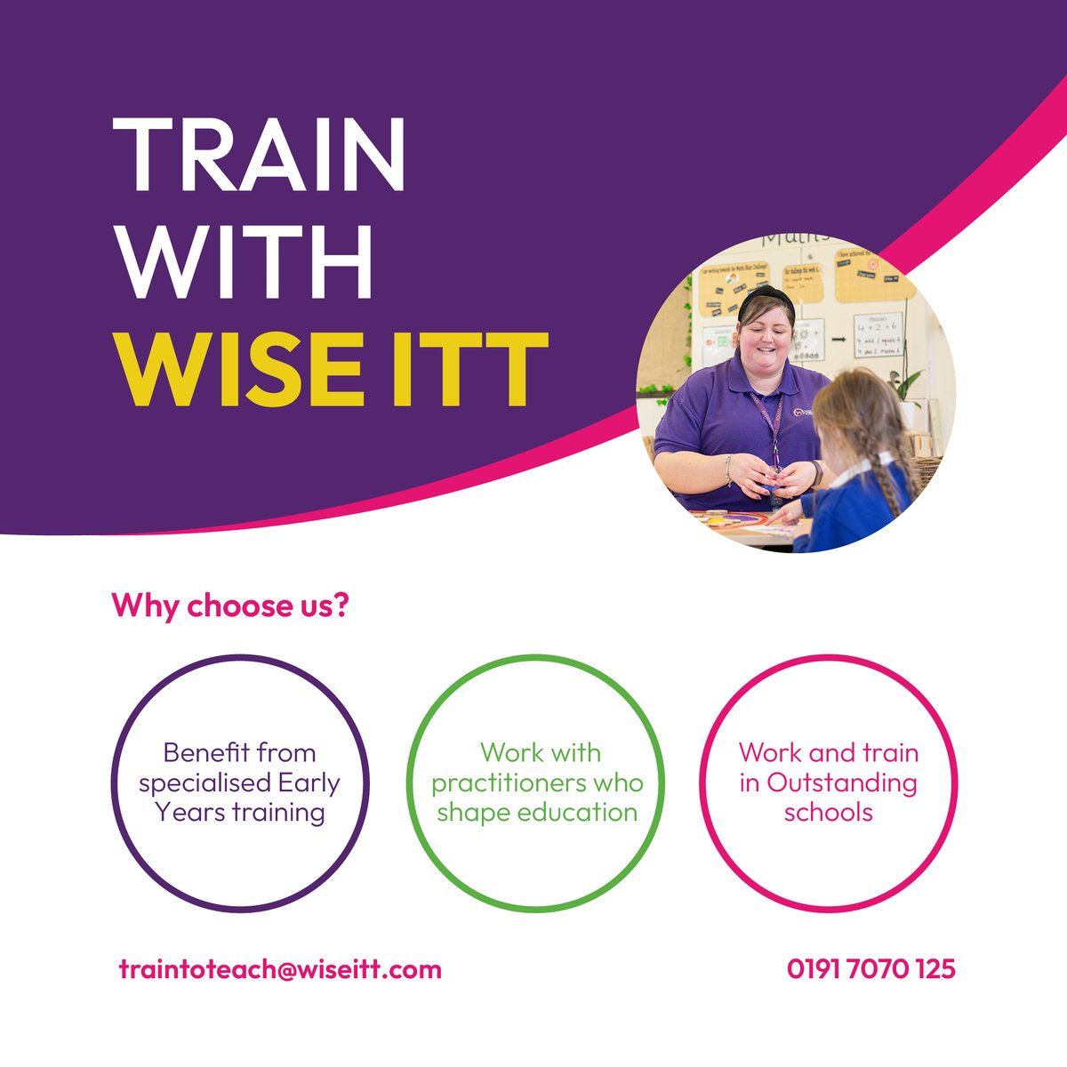 greatnorthsph's tweet image. We are happy to support @WISE_ITT with teacher training, using some of our best practice tips in the early years settings! If you or someone you know is interested in becoming a teacher, get in touch with WISE ITT today!

wiseacademies.co.uk/wise-itt/
#WISEITT #EarlyYearsteaching