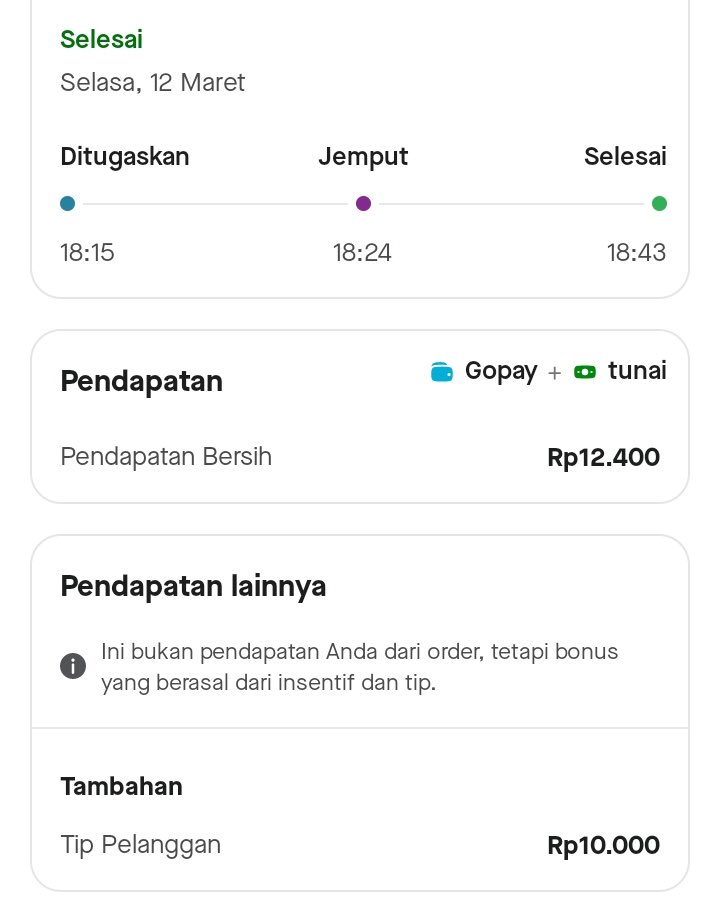 ojolkampus's tweet photo. Dengan adanya tampilan seperti ini ya kak @buatlainlainini kemungkinan ada kesalahan pada aplikasi driver dalam menampilkan tagihan. Kalau semua sudah full gopay dalam pembayaran harusnya tidak ada keterangan tunai dalam bill driver. Karena di bill kakak sudah full gopay. https://t.co/fibRSJMCVO