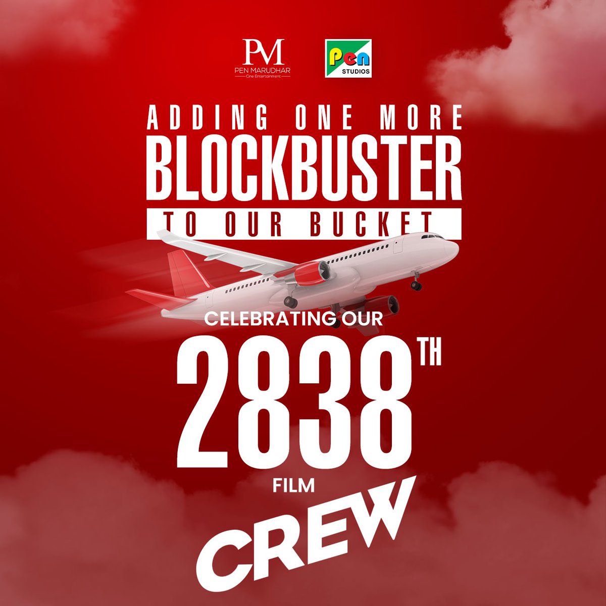 Kripya apni kursi ki peti bandh lijiye ✈️ 'cause we have an exciting announcement to make! 🤩

#Crew is our 2838th film and we are proud to be a part of this much-awaited blockbuster!

#PenMovies #PenMarudhar