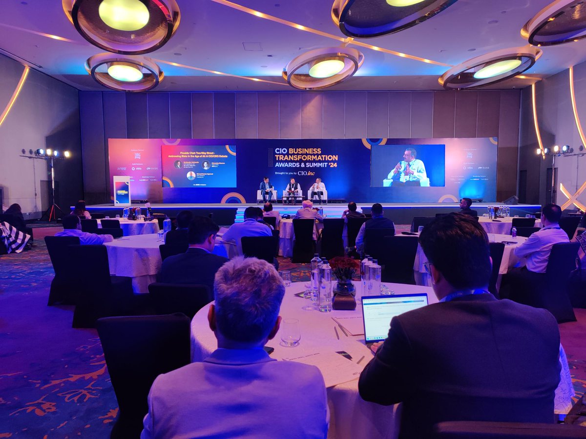 CIOinc_'s tweet photo. On stage, we have an engaging discussion on the opportunities and risks of AI adoption and integration at this Fireside Chat on 'Two-Way Street - Addressing Risks in the Age of AI: A CIO/CRO Debate'.
Stay tuned for more updates!
#ISMGConference #ISMGSummits #CIOAwards24 #CIOinc https://t.co/kl8mi7E8hx
