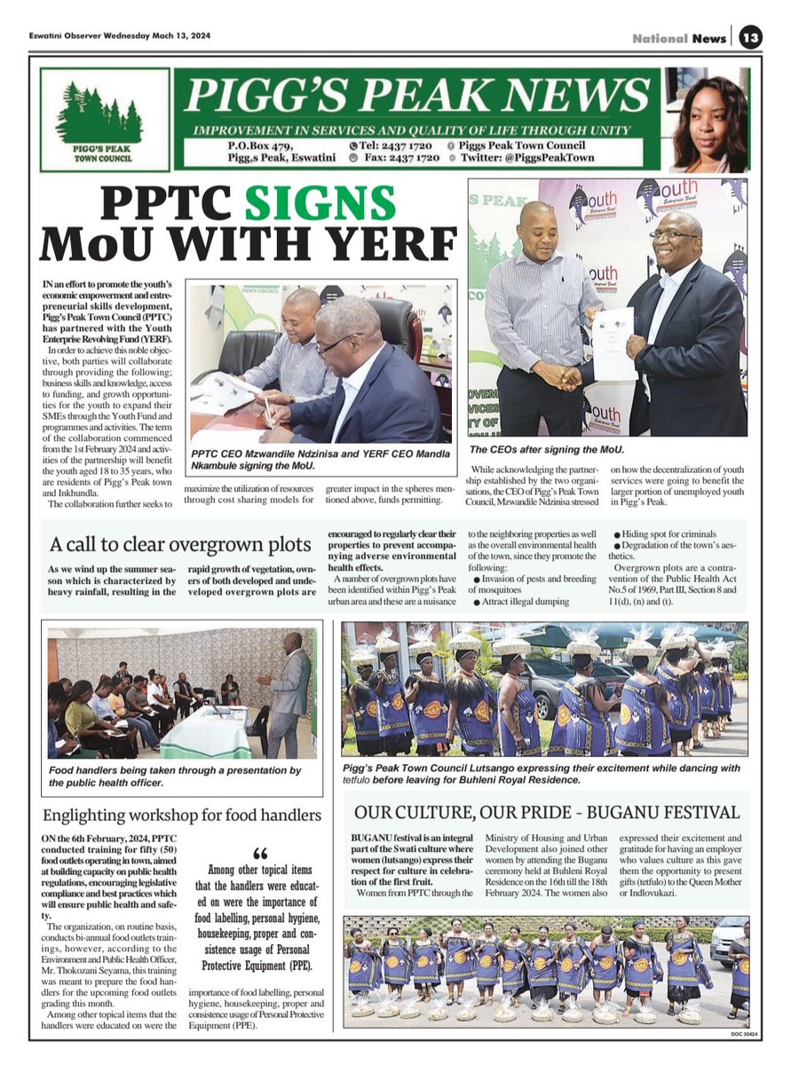 Piggs Peak News with Eswatini Observer 
#PiggsPeakTown