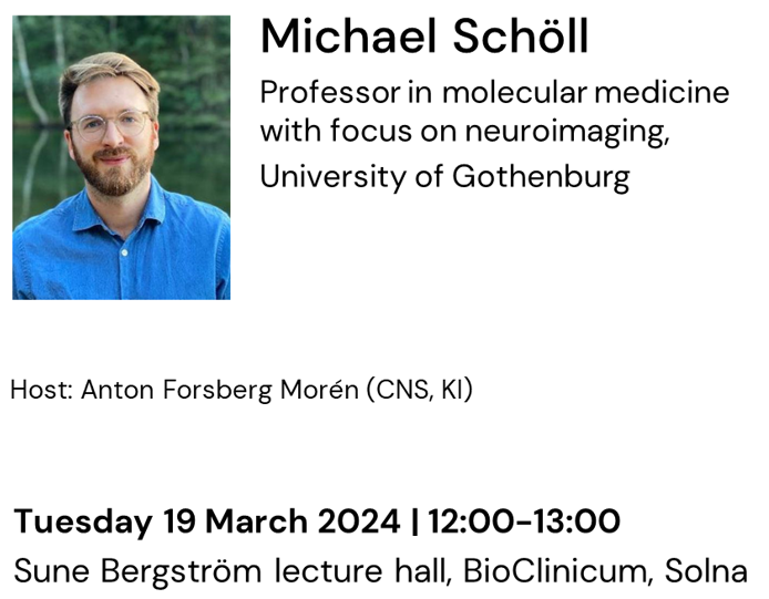 'Facilitating the use of AD biomarkers in clinical routine - A pretty Swedish perspective' A @StratNeuro Lunch Seminar by Prof. @_michael_scholl next tuesday, 19th March, 12:00 in BioClinicum. Sandwiches & coffee after. (Zoom? 👉news.ki.se/calendar/strat…) @CAR_Karolinska