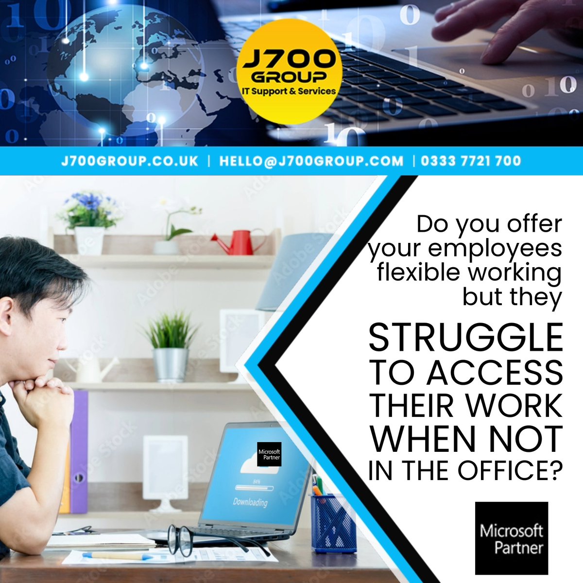 As a Microsoft Partner J700 Group provide a comprehensive range of Microsoft 365 services that give your team the tools they need to deliver business results faster while working more flexibly. 
j700group.co.uk/microsoft-365/
#RemoteWorkCybersecurity #Lancashire #Microsoft