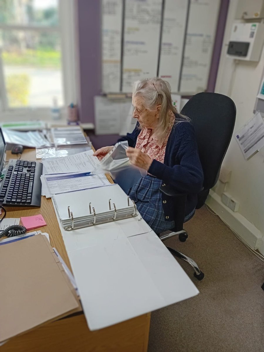 TheFirsCH's tweet image. Joyce kindly helped out in the office #livingwithdementia #busyday #inclusion @alzheimerssoc @AnchorLaterLife @CQCProf @DementiaUK