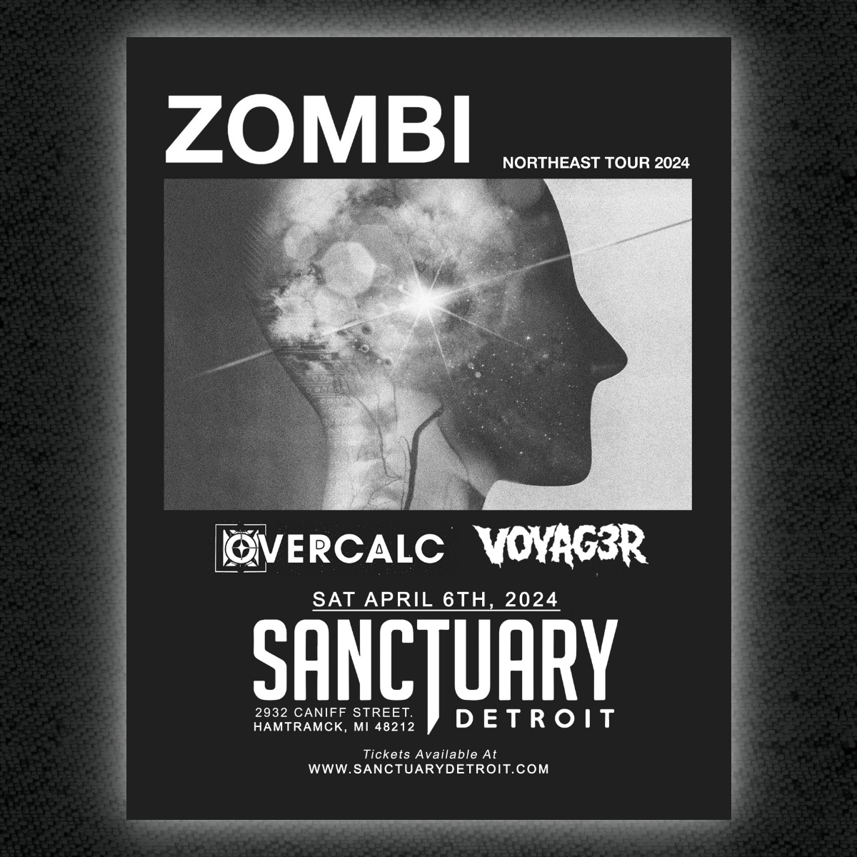 Zombi hits The Sanctuary 4/6 with special guests Overcalc & Voyag3r !! Grab your tickets at sanctuarydetroit.com