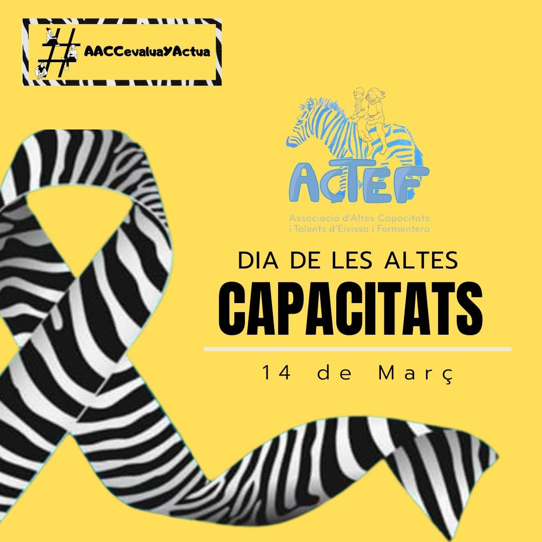 El 14 de marzo se celebra el Día de las altas capacidades y la asociación Eivissa i Formentera Altes Capacitats (ACTEF) ha programado una serie de actos

ibiza-click.com/dia-de-las-alt…

#altascapacidades #AACCevaluaYActua #agendaibiza #IbizaClick