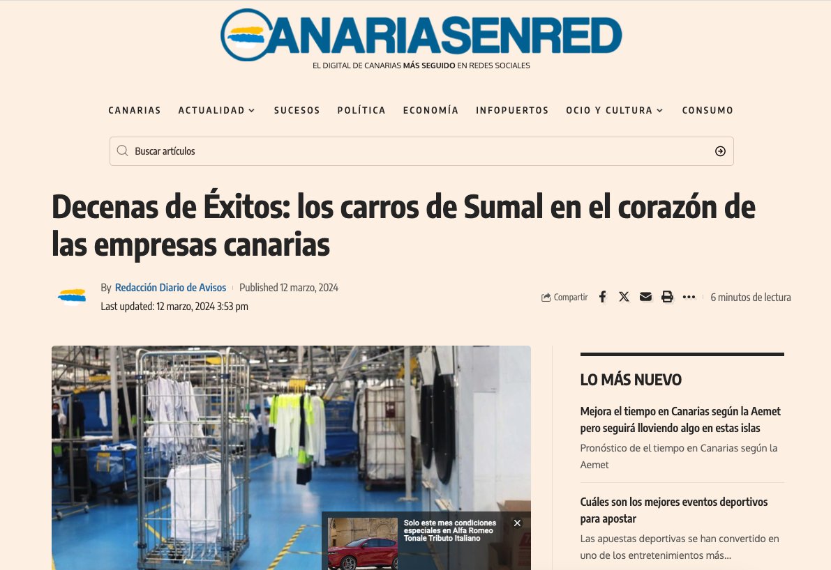 SumalSLU's tweet image. Decenas de Éxitos: los carros de Sumal en el corazón de las empresas canarias diariodeavisos.elespanol.com/canariasenred/… via @Canariasenred -  Noticias de Canarias 

#SUMAL #Canarias #rollcontainer #contenedorindustrial