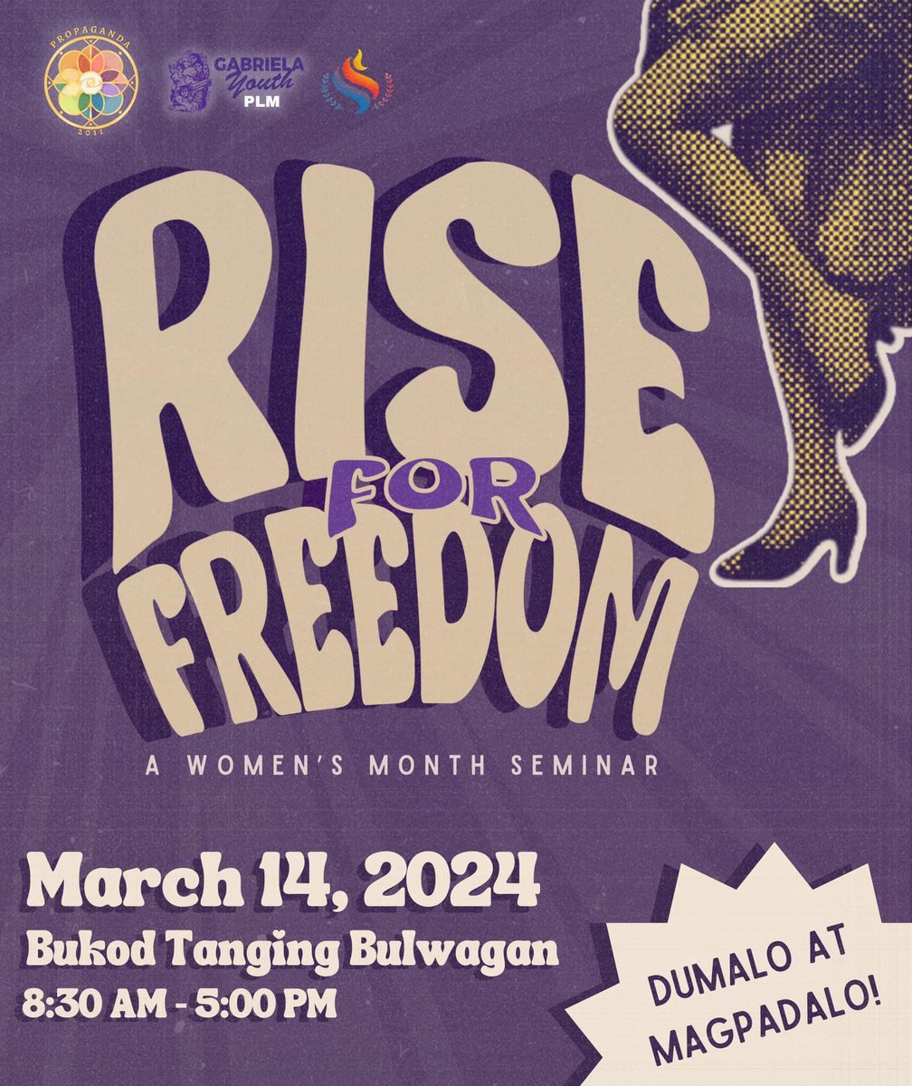 GabYouthPLM's tweet photo. Handa na ba kayo umindak-indak sa paggunita ng Buwan ng mga Kababaihan?

Ngayong pangdaigdigang buwan ng mga girlie pops, sama-samang lumaban, sumuri, at aralin ang impormasyon na tungkol sa kababaihan. https://t.co/nh3w2dua5f
