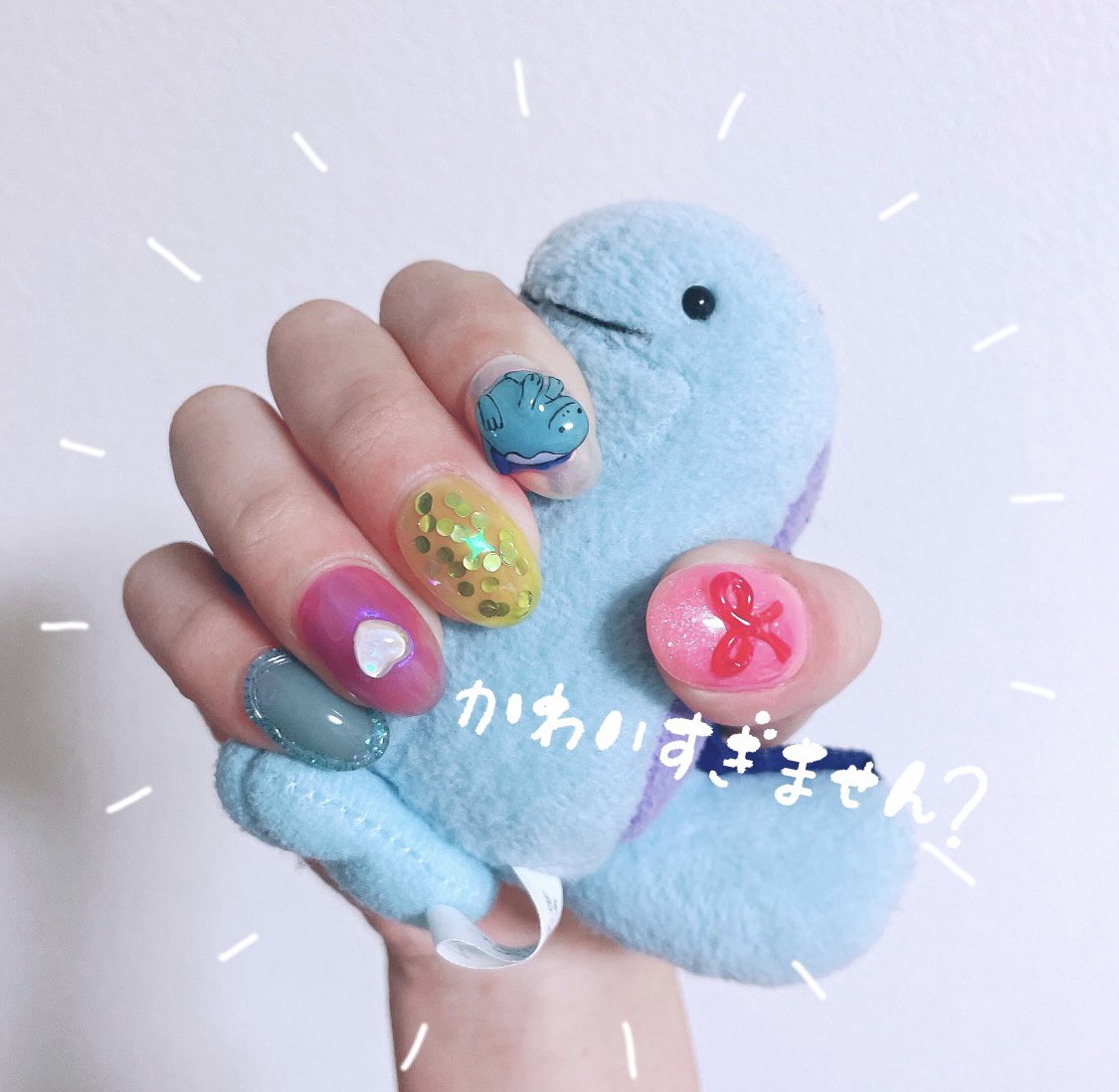 Nuoh_0101's tweet photo. ちょっと前だけどヌオーちゃんネイル🩵  ̖́- https://t.co/OMPAaCtPu2