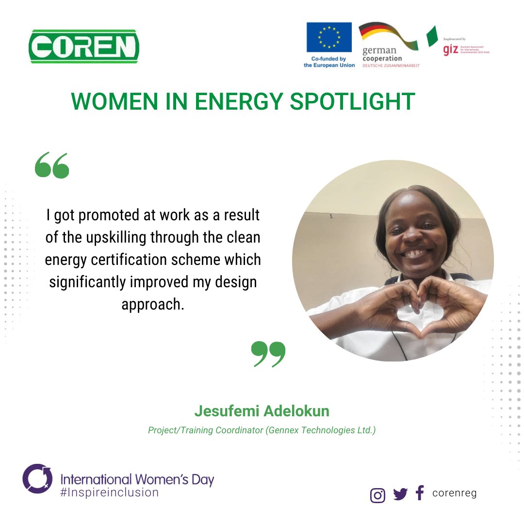 🥂 We raise a toast to the incredible women contributing to the improvement of Nigeria’s #energy sector through the National Clean Energy Skills Certification Scheme. 💚💡