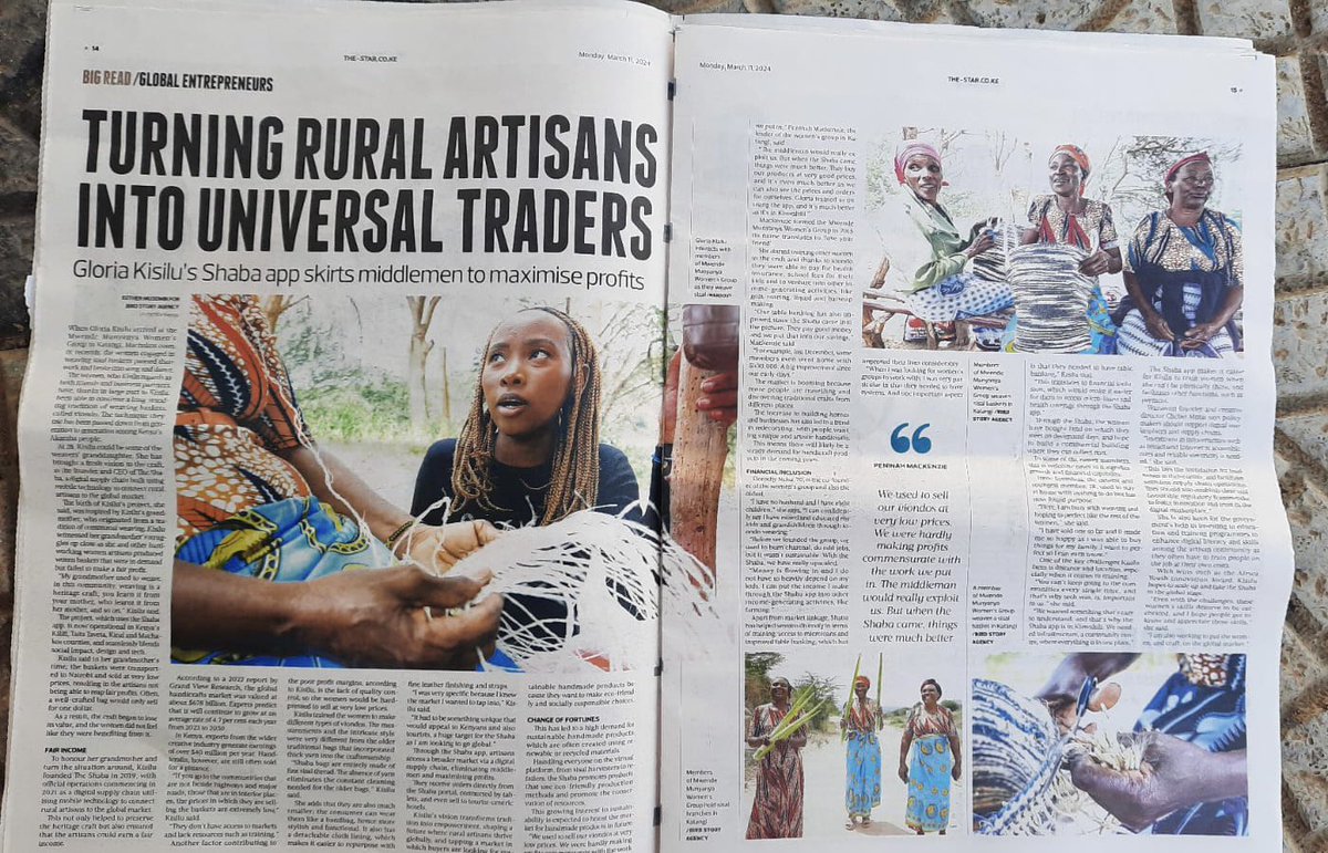 In celebrating #InternationalWomensDay so proud to see my sister @Kisilu_Gloria feature in the @TheStarKenya! Her work with women artisans in climate affected Kenya is so important, it not only looks at the economic opps but also keen to reduce the social inequalities! 1/2 #Iwd