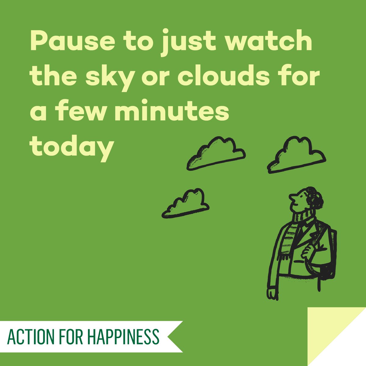 Mindful March - Day 13: Pause to just watch the sky or clouds for a few minutes today actionforhappiness.org/mindful-march #MindfulMarch