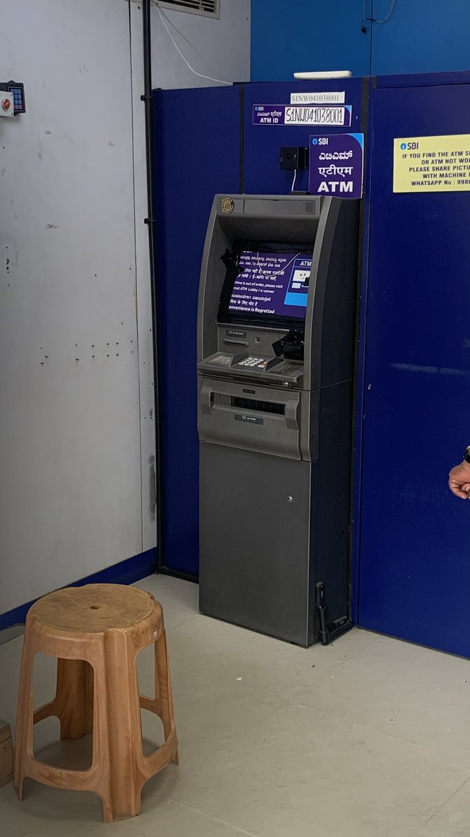 RakshithV29's tweet photo. Hi @TheOfficialSBI from so many days ATM is not working beside branch itself they not solve branch Omkar layout Uttarahalli road Bangalore you can take service charge for ATM transaction @RBI https://t.co/8h8zPBlVmc