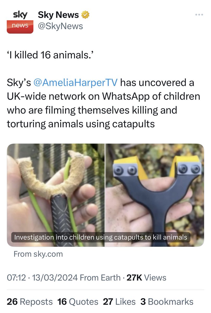 A very worrying trend of young people illegally killing & torturing wild animals with high powered catapults