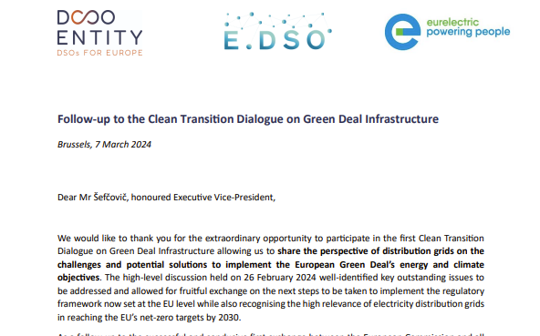 🤝 Along with @DSOEntity_eu and @Eurelectric, we have released a joint input to the #CleanTransitionDialogue on Green Deal Infrastructure. Read more ➡️ bit.ly/4cgEz72