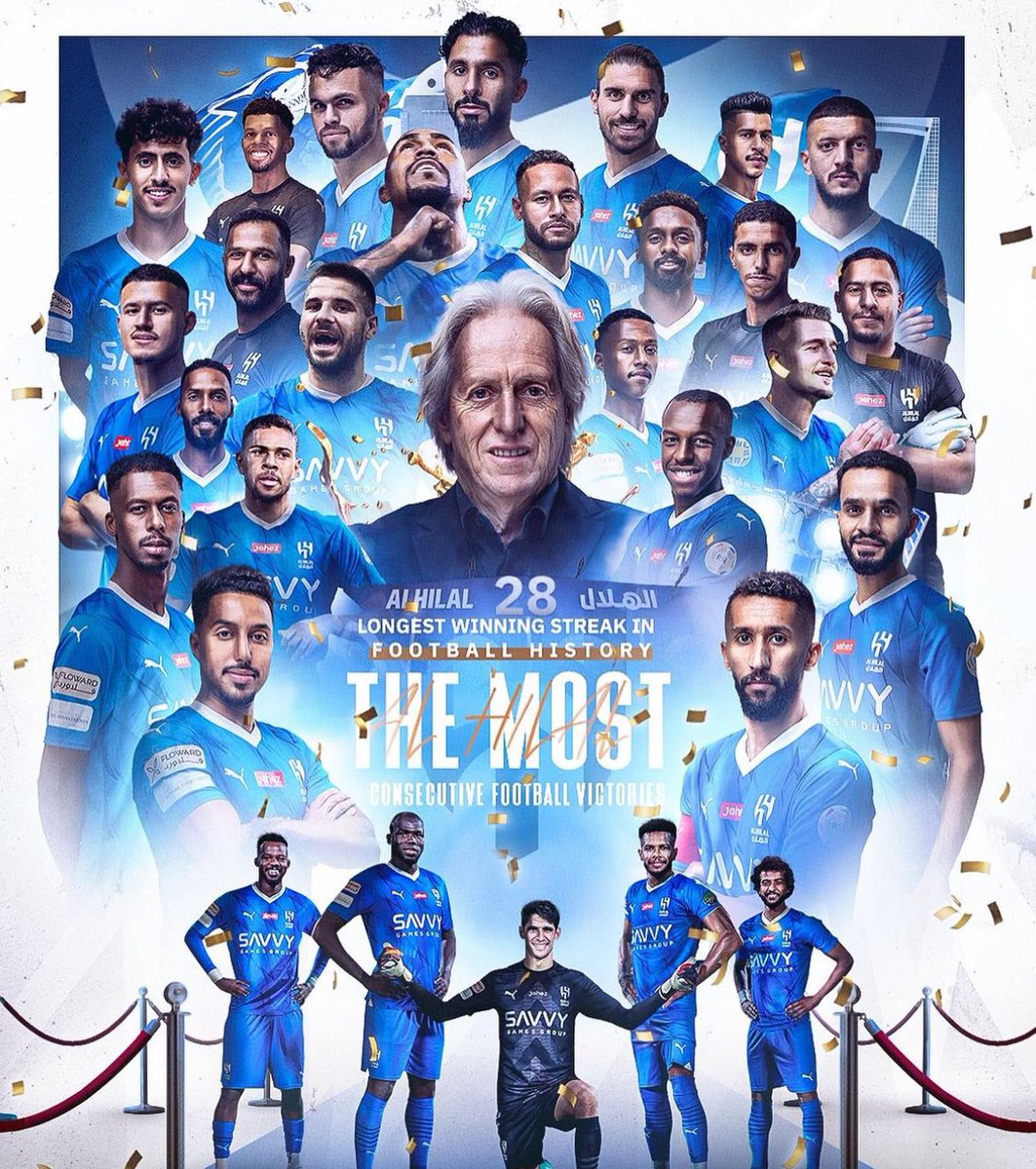 F5Sport's tweet photo. 🧨🧨🧨🇸🇦 Al Hilal là đội đầu tiên có 28 trận thắng liên tiếp!

  Xin chúc mừng thành tích lịch sử này! 
#F5sport #Yasmin #BBB24 #02Unggul1Ptran #Tadeu #Tyla #reelsvideo #tiktokhot https://t.co/OUld2Y5Xz2