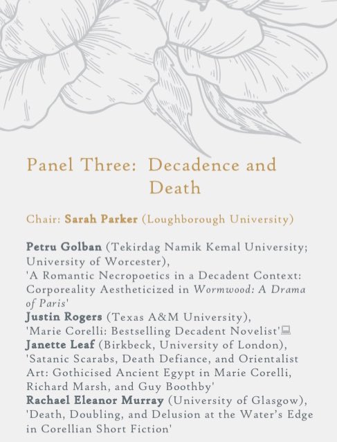 ‘Decadence and Death’ is the theme of the third panel of #Corelli100 on Sat 4 May, chaired by @DrSarahParker We can’t wait to hear from Petru Golban, @JustinDMRogers @janetteleaf1 and @ruinousowls To book a place (in person or online) please see our link in bio.