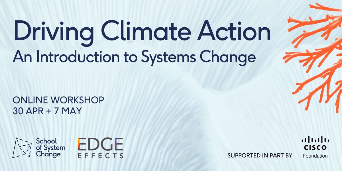 Are you ready to revolutionise your approach to #ClimateChange and become a true #changemaker? 🌍 Join @AnnasQuestions, School CEO, and Juliane Nier and Rachel Phillips, @edgeefx, on 30 Apr or 7 May for an unforgettable #ClimateAction workshop: schoolofsystemchange.org/driving-climat…