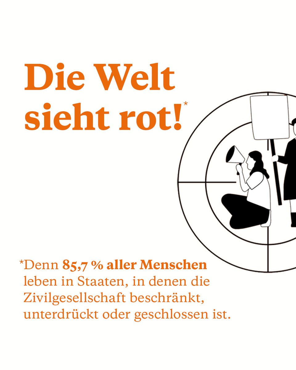 BROT_furdiewelt's tweet photo. Nur 170 Millionen #Menschen leben in Staaten mit offener #Zivilgesellschaft.
Das entspricht 2,1% der Weltbevölkerung.

 👉 Zum neuen Atlas der Zivilgesellschaft mit Zahlen u.a. des @CIVICUSMonitor https://t.co/AOF7M7jM8P
📅 Zum Live-Event heute ab 17:30h: https://t.co/Csw7xEpLV0 https://t.co/iVHNcZYqZG