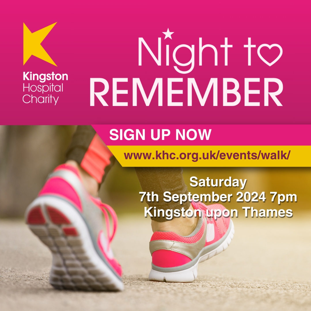 One of our favourite events of the year is our Night To Remember walk. We walk together in memory of our loved ones- raising vital funds for @KingstonHospNHS Save the date: Saturday 7th September 2024 khc.org.uk/events/walk/ #kingstonuponthames