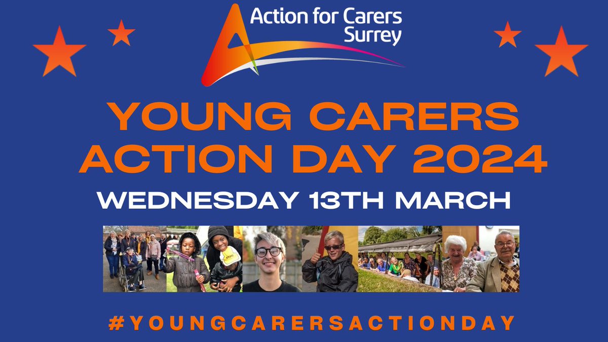 🌟 It's #YoungCarersActionDay! 🌟• 
We want everyone to be young-carer aware, in schools, colleges and workplaces – to support young people, and with us help achieve #FairFuturesforYoungCarers in Surrey.  Find out more actionforcarers.org.uk/young-carers-a…