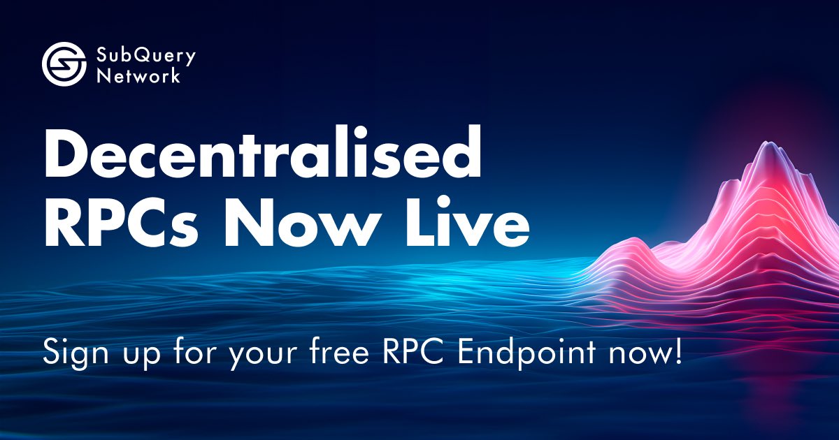 🚀 THE TIME IS NOW! 

🌐 SubQuery takes a giant leap towards decentralisation with the launch of our first public RPC endpoints.

Access now at SubQuery Explorer App free of charge! 

Enticed? Details here ⬇️
blog.subquery.network/public-rpc/