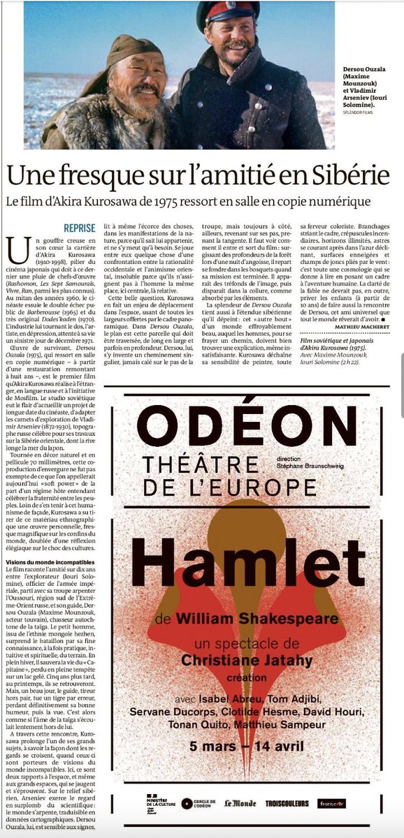 thierryvideau's tweet image. #DERSOUOUZALA "cet ami universel que tout le monde rêverait d'avoir" @lemondefr  @SplendorFilms