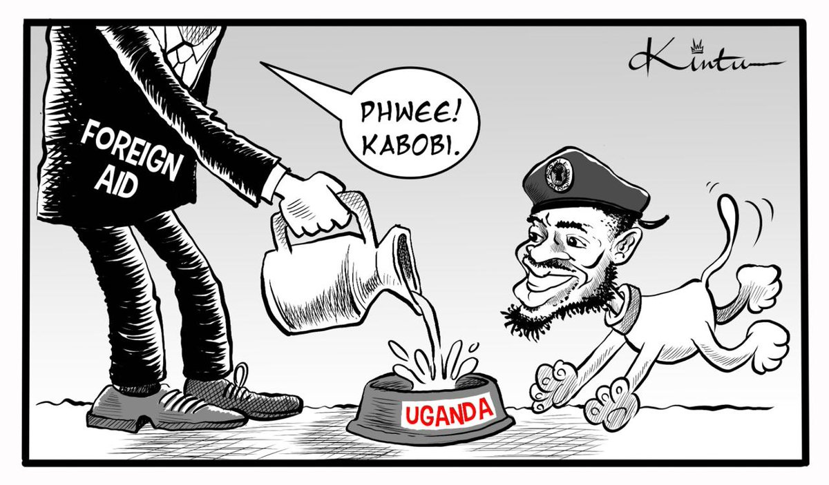 Kinttuh's tweet photo. Kabobi dreads the day his donor feeders will run dry. He's too much into aid that he lost his ambition and personality.

Truly whoever feeds you, controls you.

Luckily, #Uganda has strong Pan-Africanists like Muhoozi who can't allow our country sold to the highest bidder. https://t.co/Y4FPva7HTb