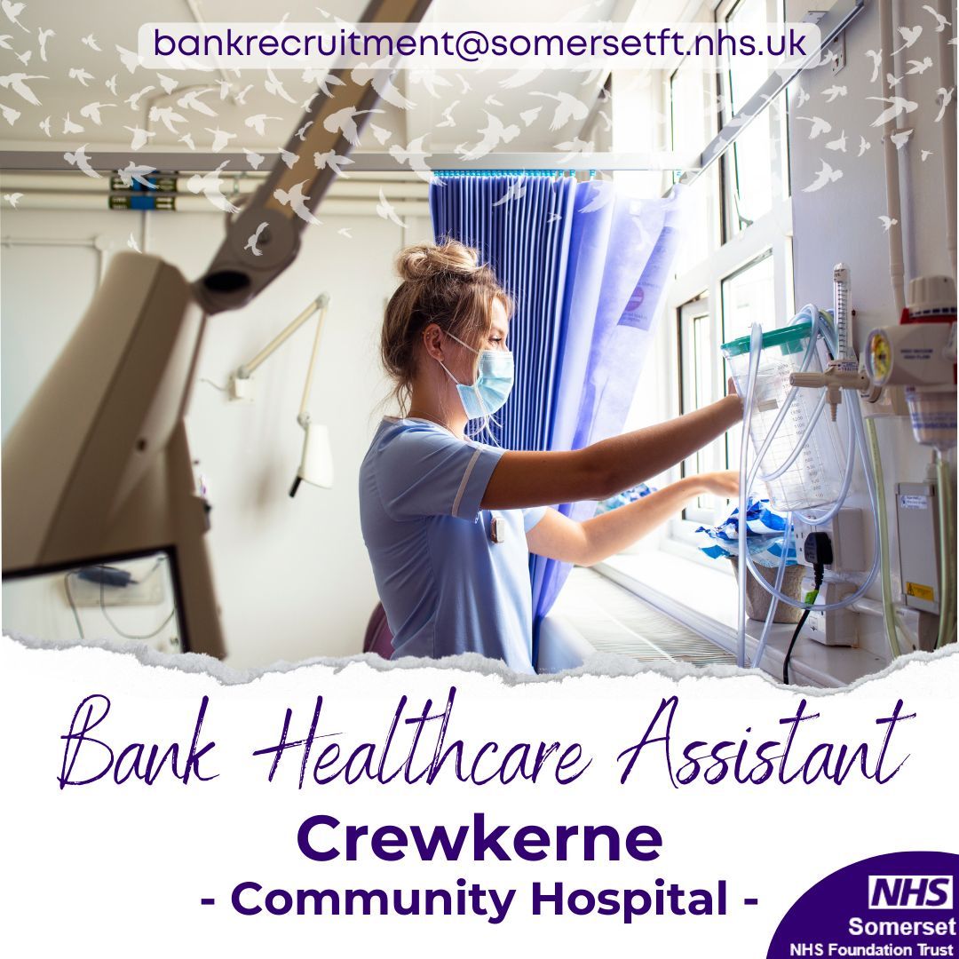 Interested in joining our fantastic bank team? Looking for HCA roles? Located in and around Crewkerne? Were hiring, but not for much longer! This opportunity closes at midnight TONIGHT - apply now via buff.ly/49WMzYV